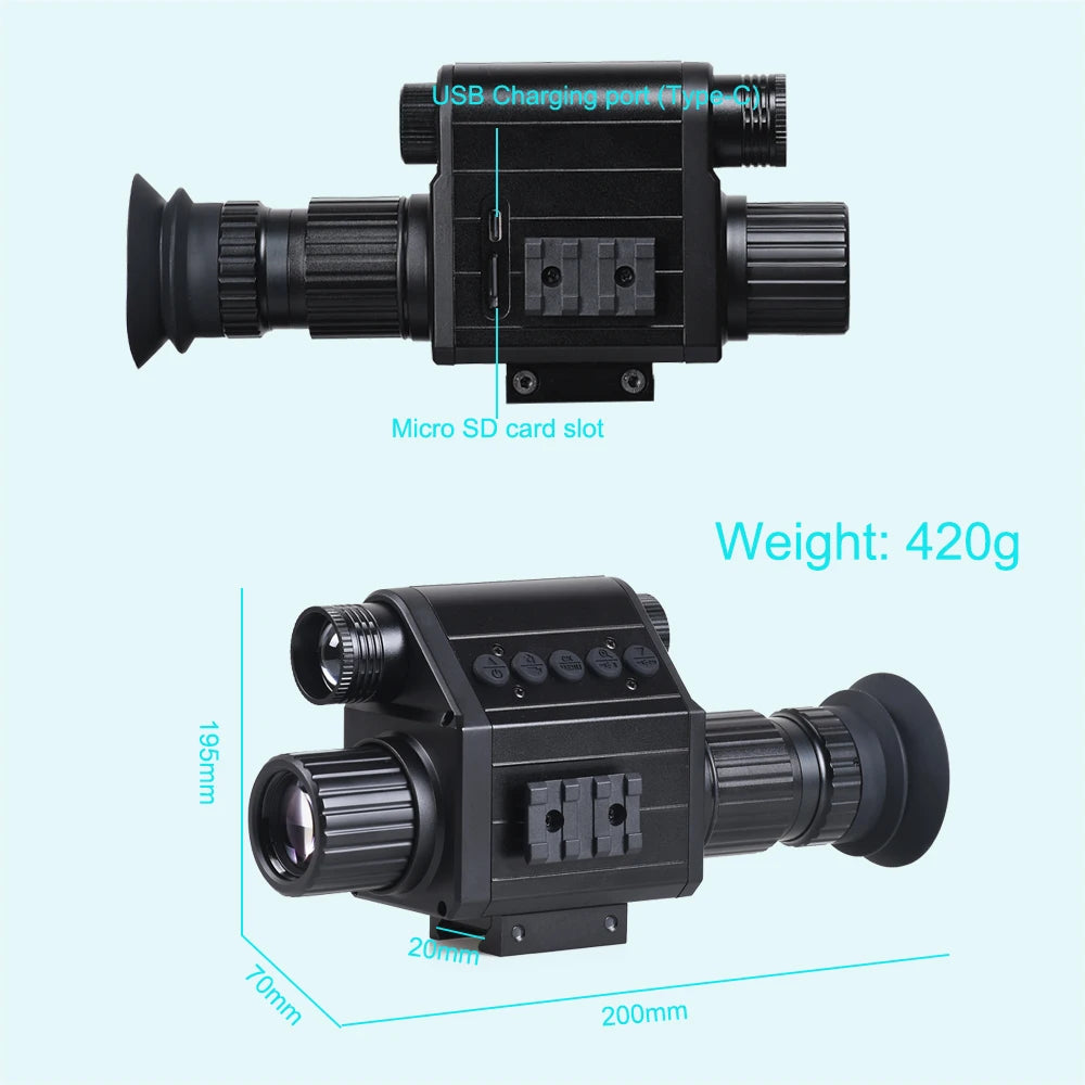 5X Zoom HD 1080P Digital Night Vision Riflescope, Sight Monocular