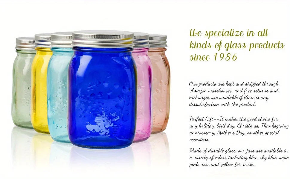 Mini Colored Mason Jars 5 oz with Metal Lids