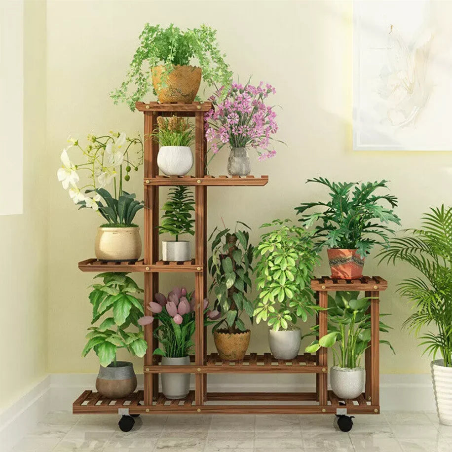 Multi-Layer Wood Plant Stand
