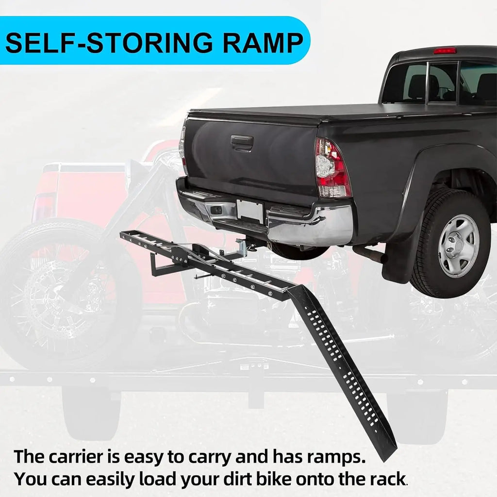 Heavy-Duty Hitch-Mount Motorcycle Carrier (600 lbs Capacity)
