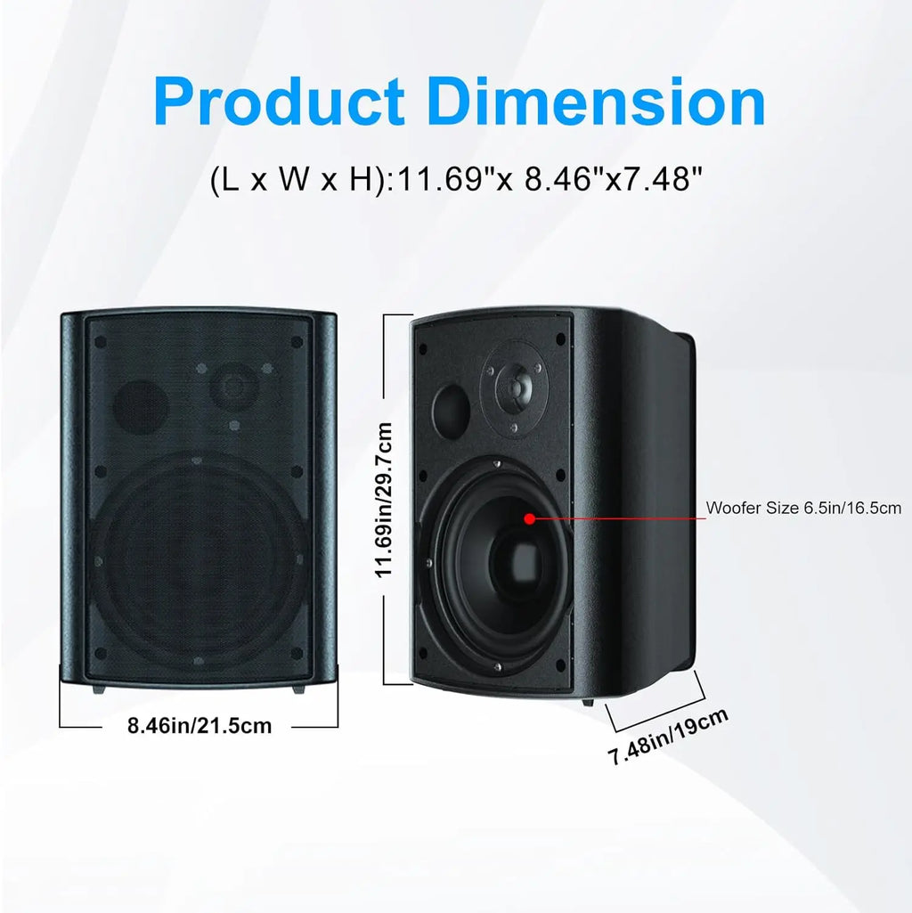400W Indoor Outdoor Wall Mount Bluetooth Speakers