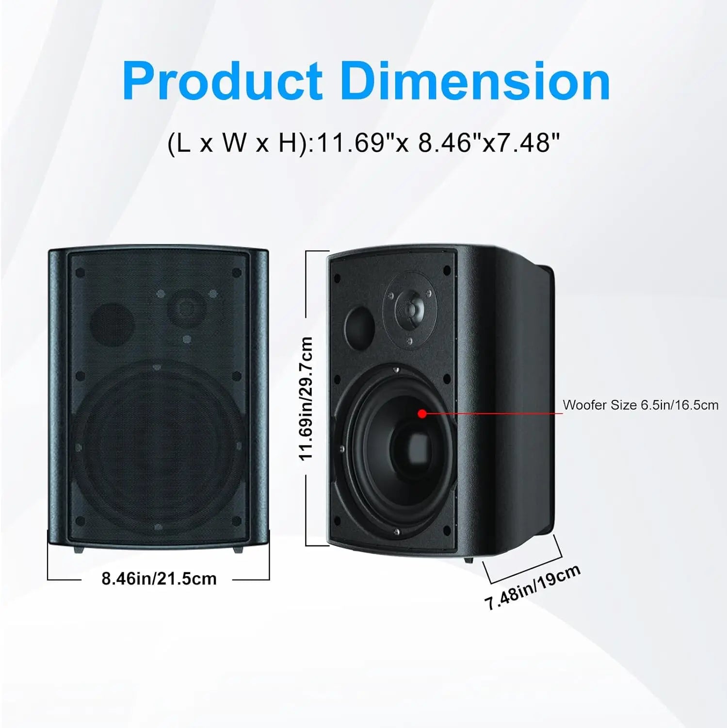 400W Indoor Outdoor Wall Mount Bluetooth Speakers