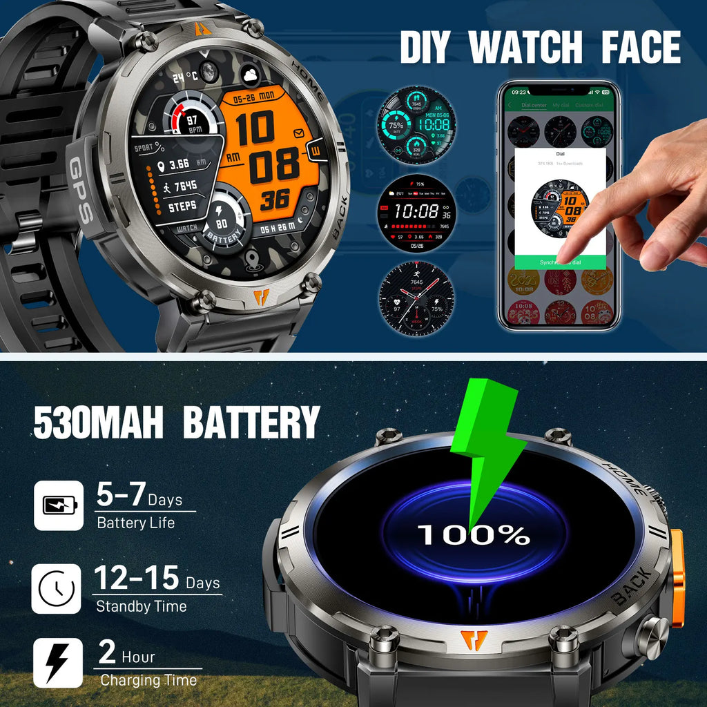 Bluetooth touch screen smartwatch and health monitor