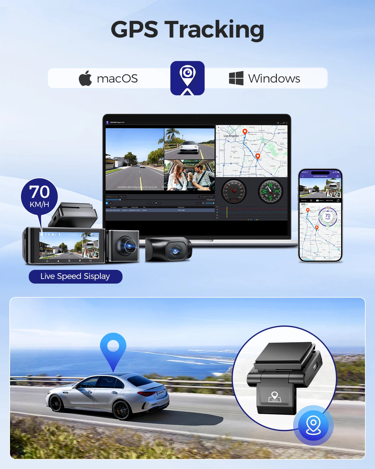4K Dash Cam w/Rear Cam