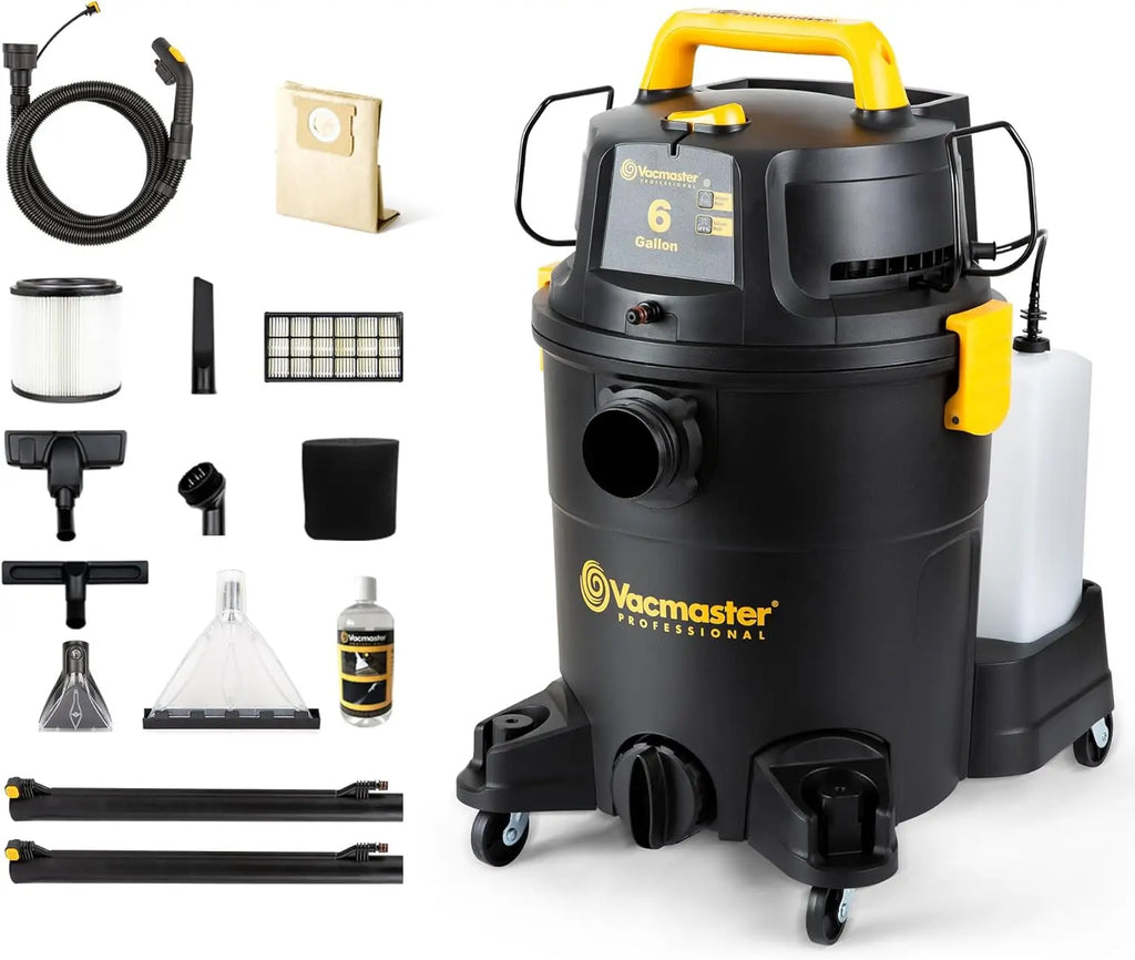 6 Gallon Wet Dry Vacuum Cleaner with Shampoo Function