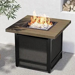 Grand Patio Outdoor Gas Fire Pit Table – 43-inch 50,000 BTU Rectangle Propane Firepit with Ceramic Tile Top