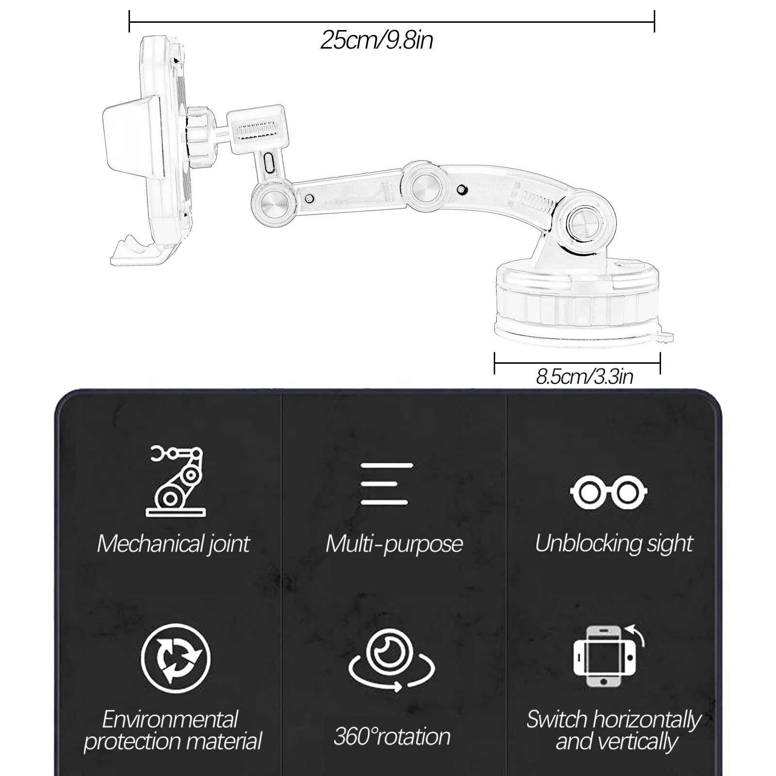 360 Rotation Universal Cell Phone Holder