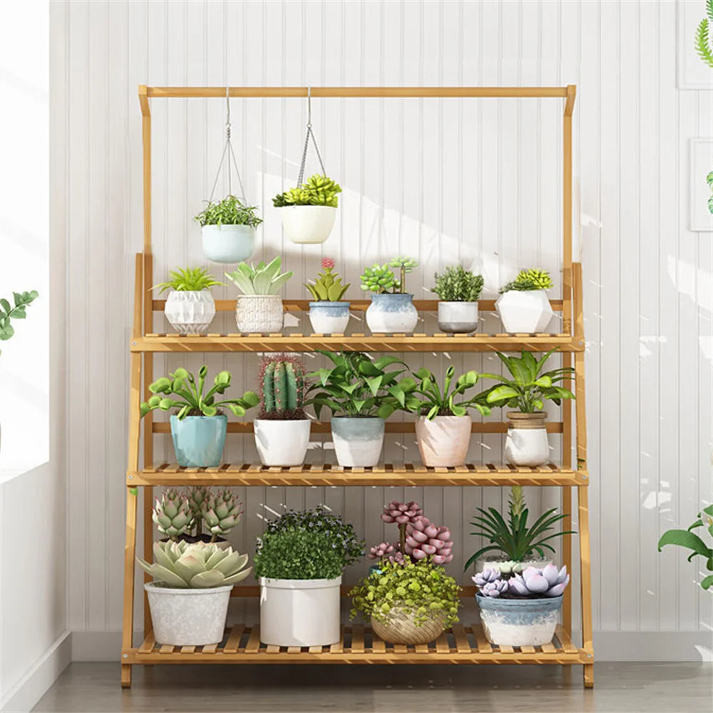 Folding Bamboo Plant Stand