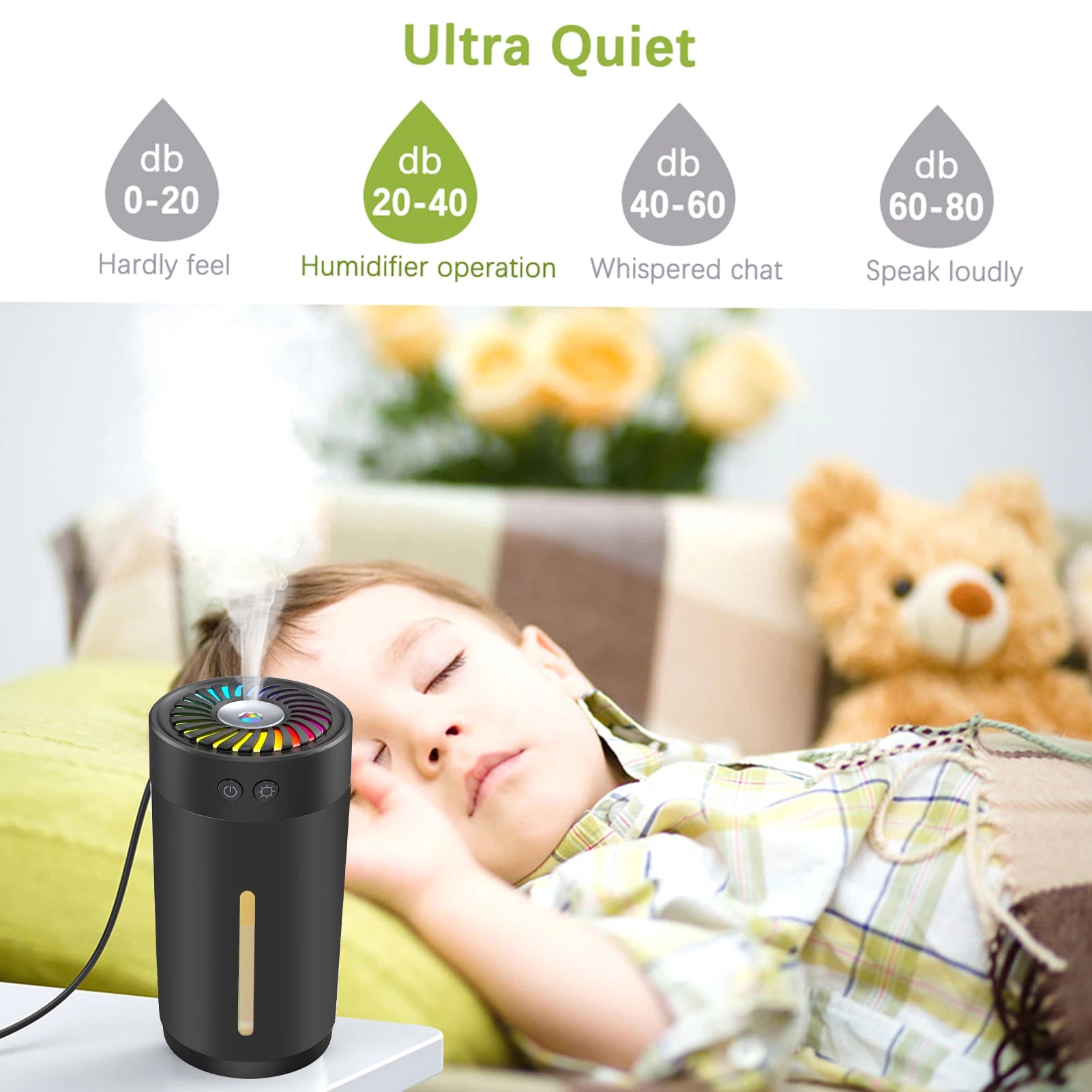 300ml Mini Ultrasonic Humidifier