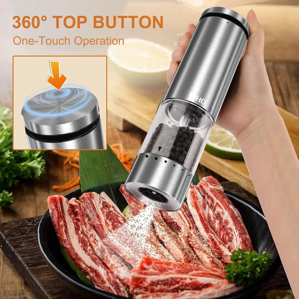 Rechargeable Electric Salt and Pepper Grinder Set