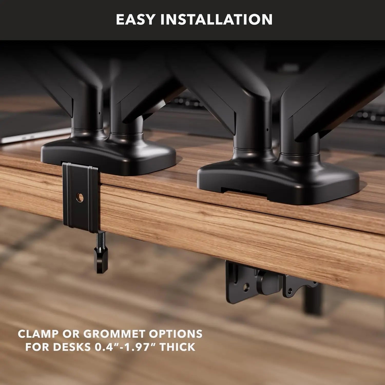 Dual Monitor Desk Mount with Full Motion Gas Spring Arms