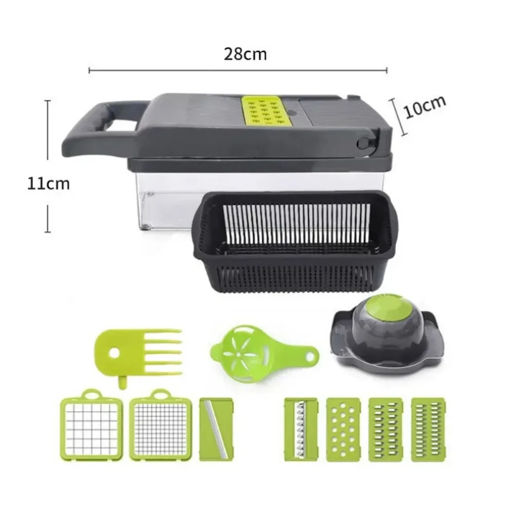 Multifunctional Vegetable Chopper, Slicer, Dicer, Grater, with Handle