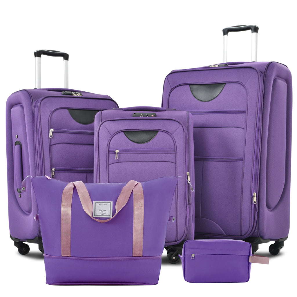 Softside Luggage Expandable 5 Piece Set with Duffel Bag