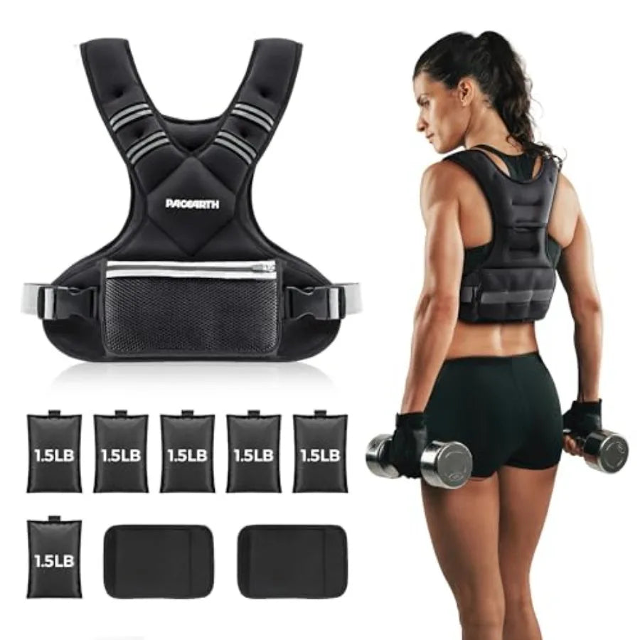 PACEARTH Adjustable X-Shape Weighted Vest 4–32 lbs