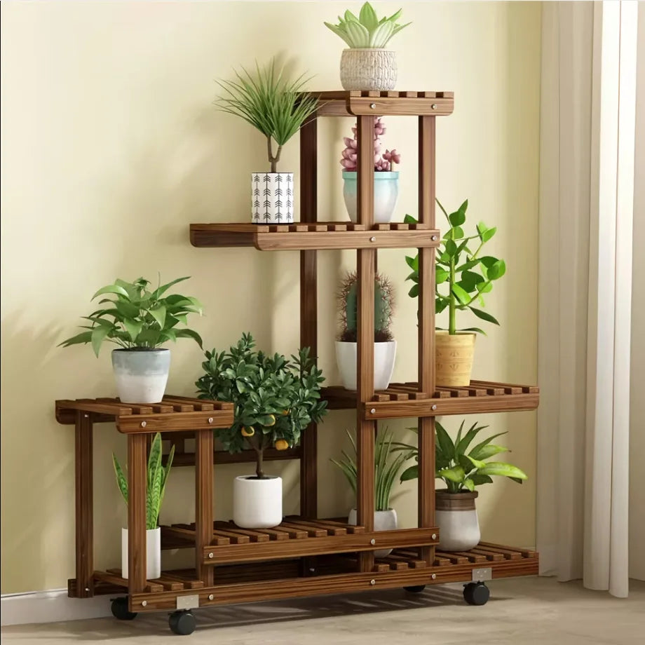 Multi-Layer Wood Plant Stand