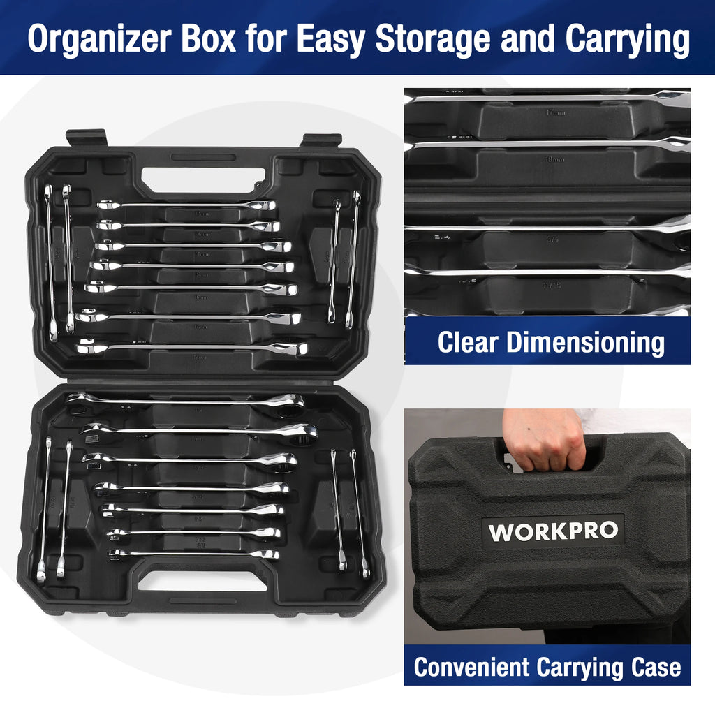 21pc Ratcheting Wrench Set