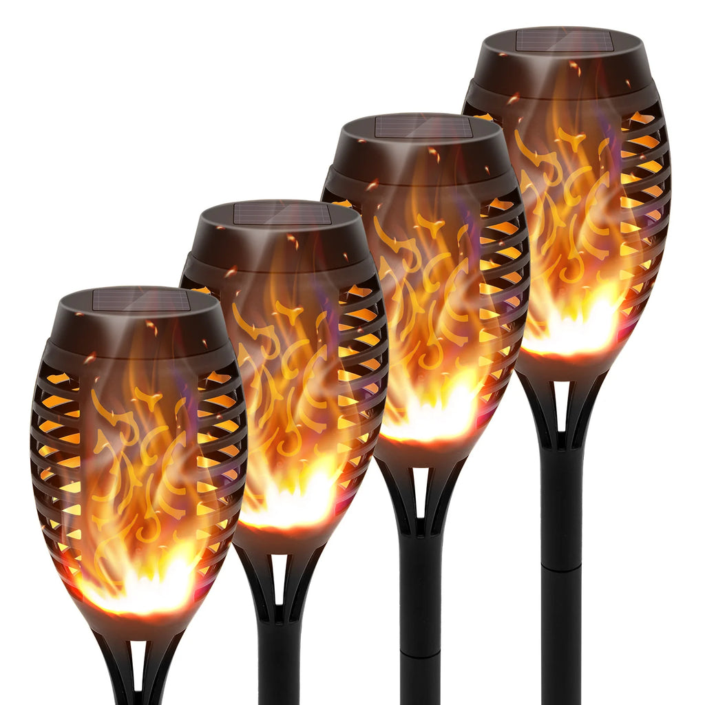 LED Flickering Outdoor Solar Flame Torch Light