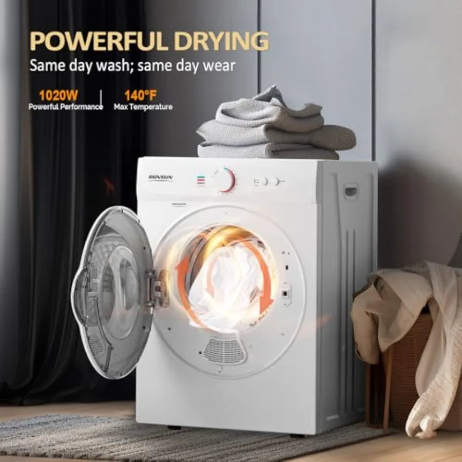1.8CuFt Portable Clothes Dryer and 17.8LBS Full-Automatic Washing Machine Set
