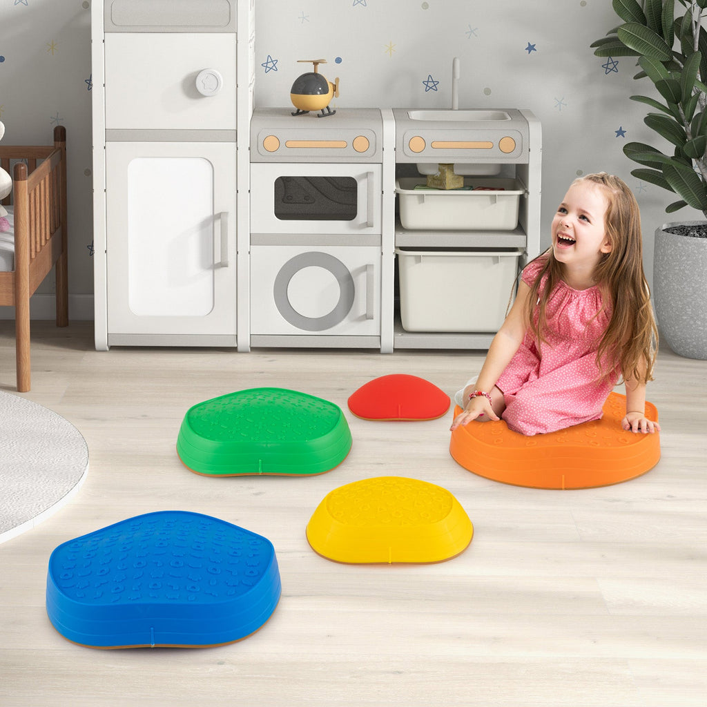 Stepping Stones for Kids 5 PCS Non-Slip Balance Stones with Storage Bag