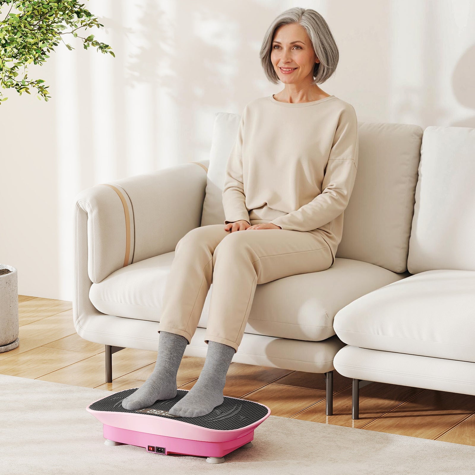 Vibration Plate Exercise Machine for Lymphatic Drainage and Weight Loss with 10 Speed Intensities