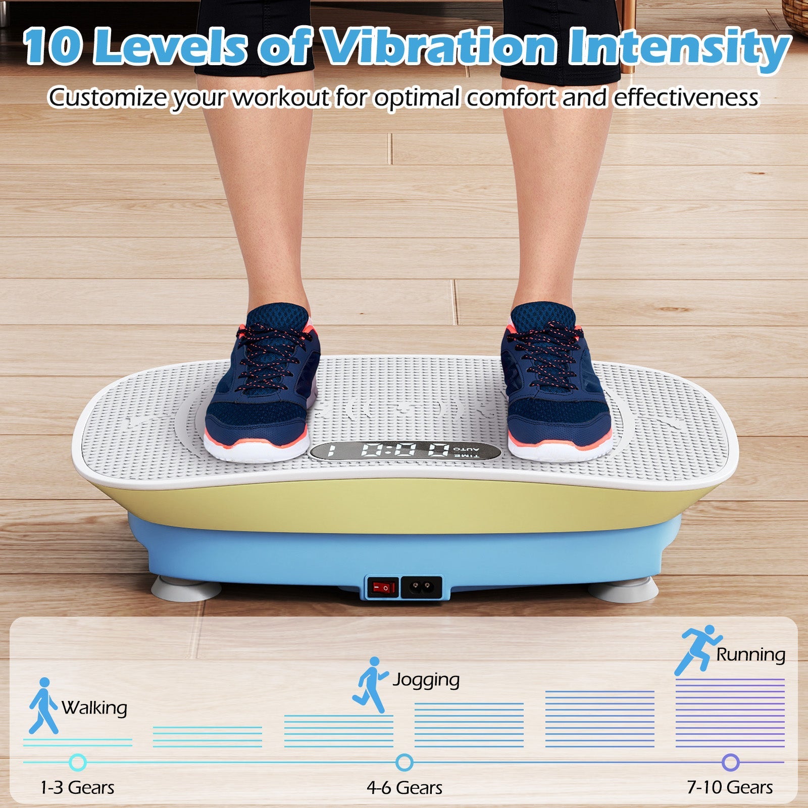 Vibration Plate Exercise Machine for Lymphatic Drainage and Weight Loss with 10 Speed Intensities