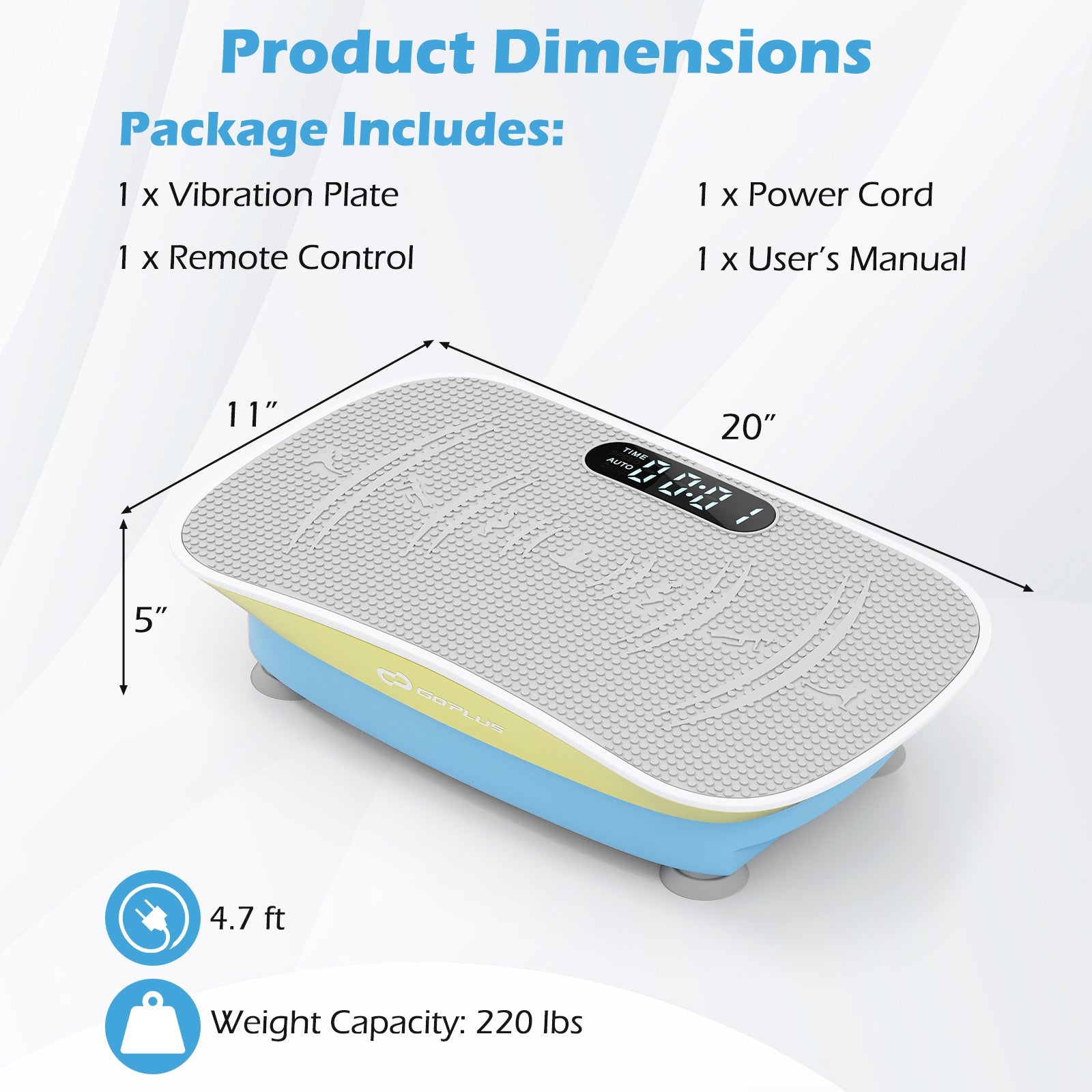 Vibration Plate Exercise Machine for Lymphatic Drainage and Weight Loss with 10 Speed Intensities