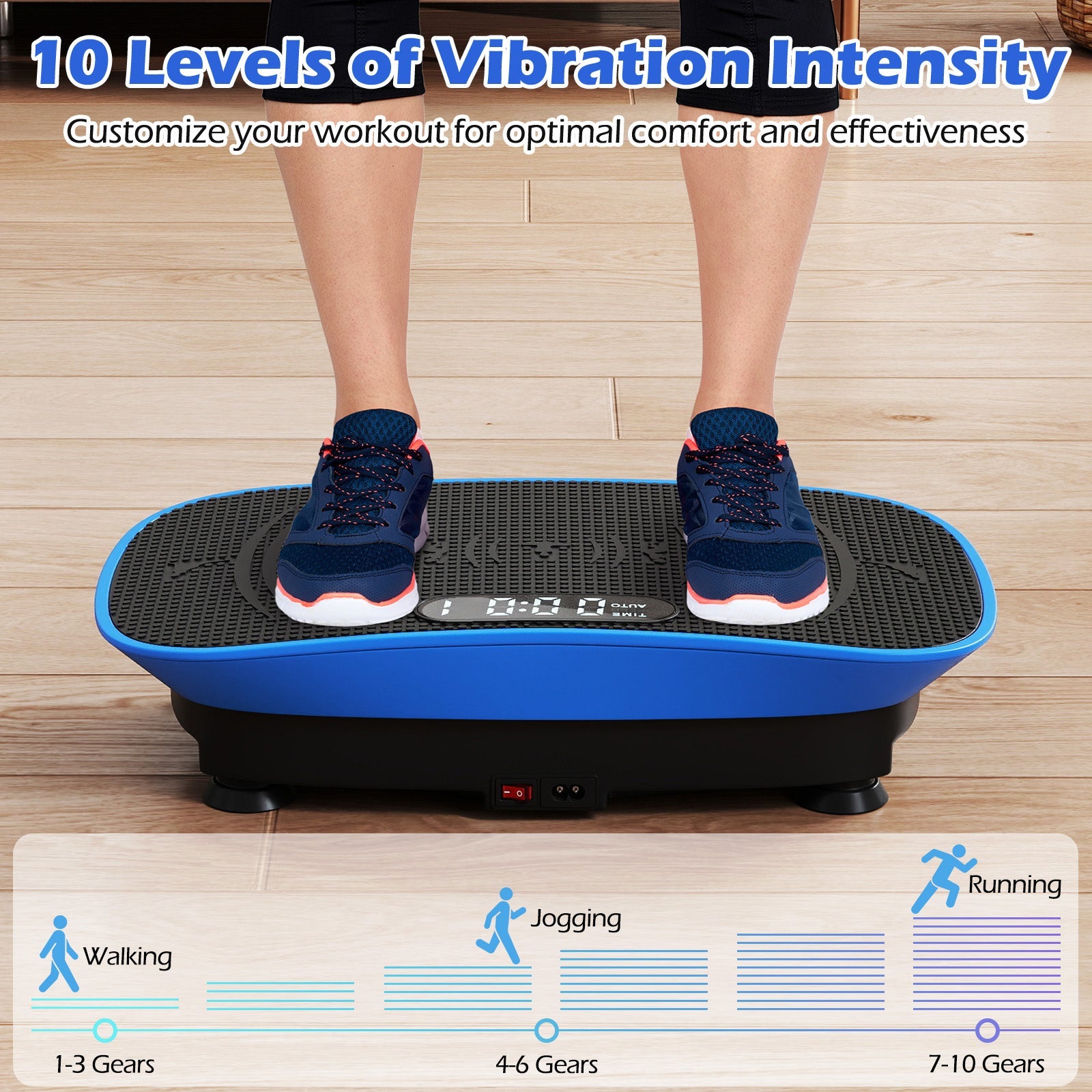 Vibration Plate Exercise Machine for Lymphatic Drainage and Weight Loss with 10 Speed Intensities