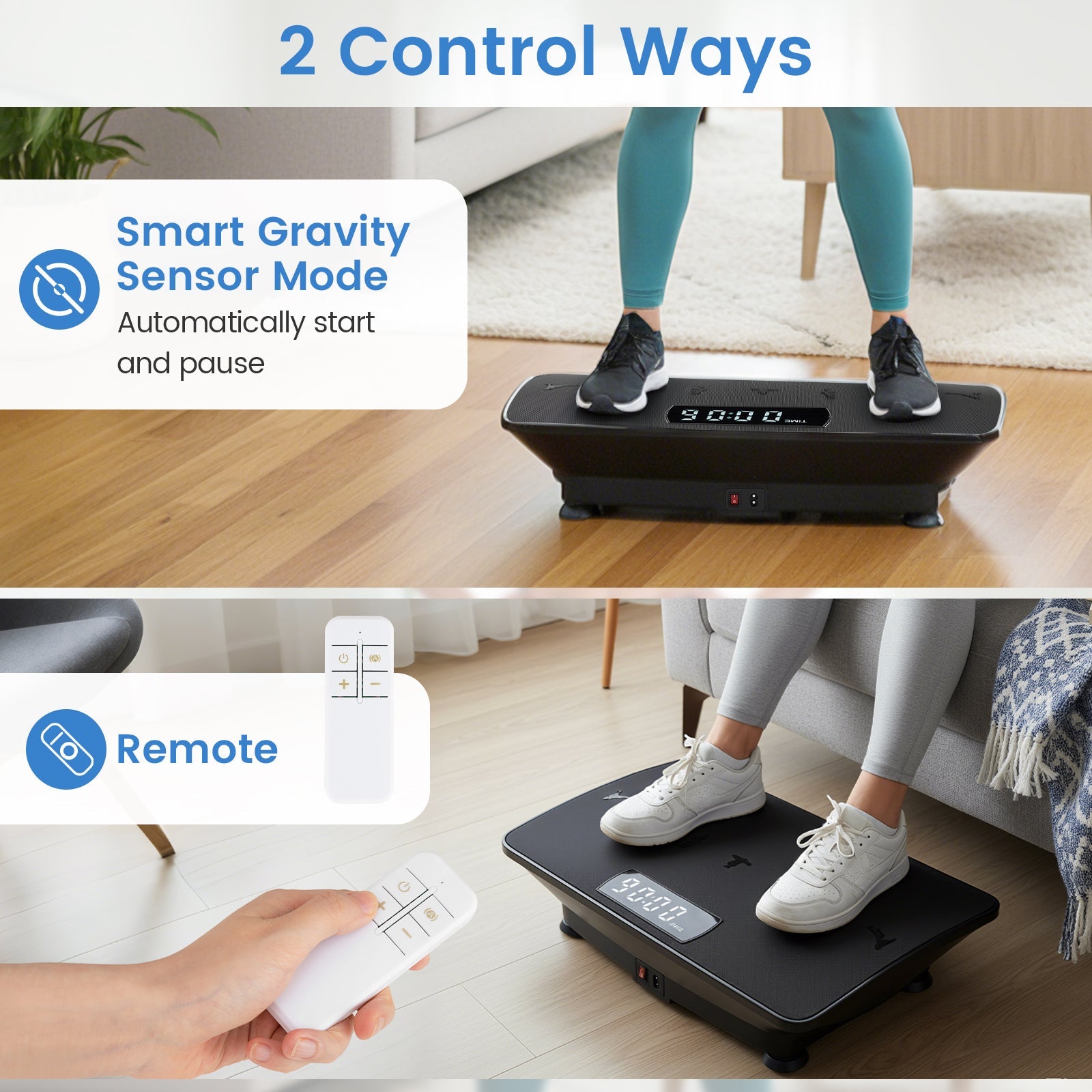 Vibration Plate Exercise Machine with Gravity Sensor for Home