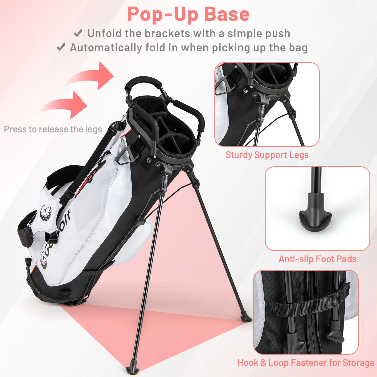 Women's Complete Golf Clubs and Bag Set with Headcovers and Putter-Red