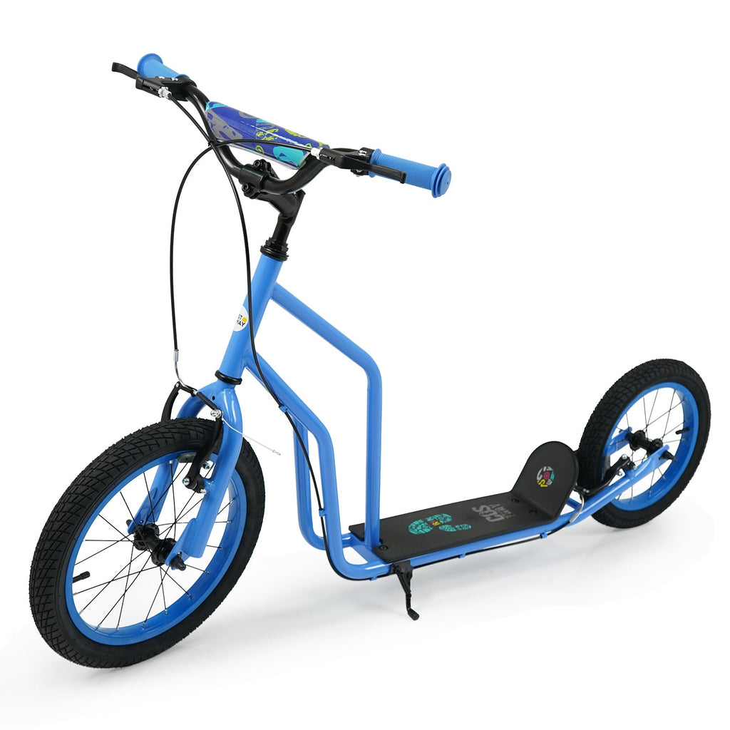Youth Scooter with Adjustable Handlebar and 16/14-Inch Inflatable Wheels for Age 8+ Years Old