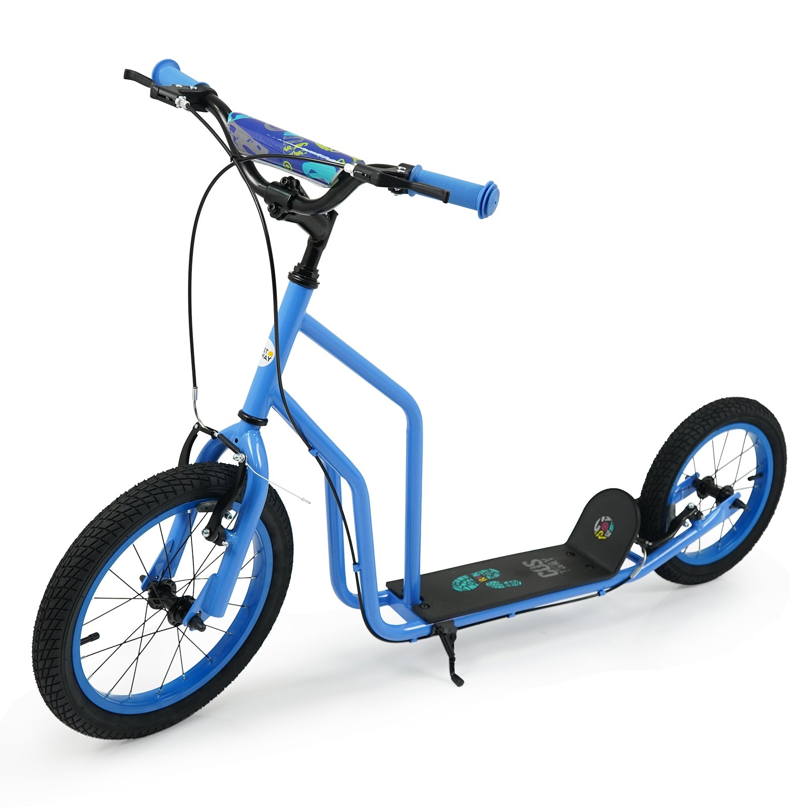 Youth Scooter with Adjustable Handlebar and 16/14-Inch Inflatable Wheels for Age 8+ Years Old