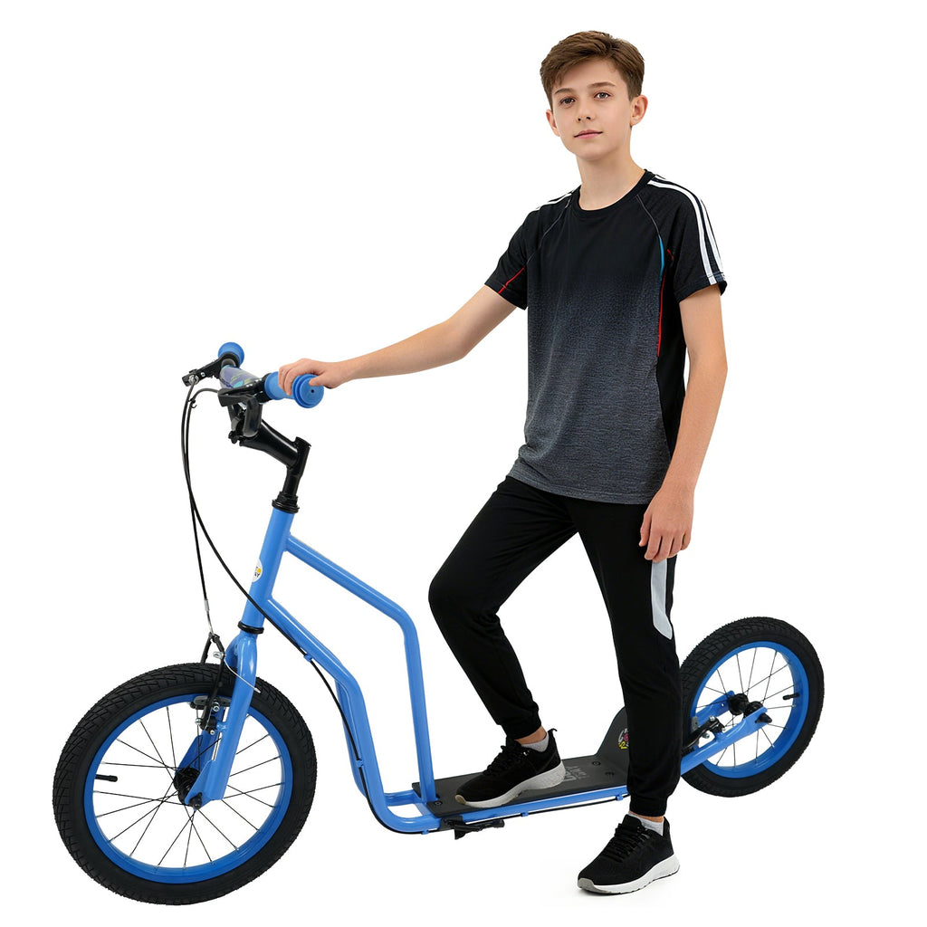 Youth Scooter with Adjustable Handlebar and 16/14-Inch Inflatable Wheels for Age 8+ Years Old