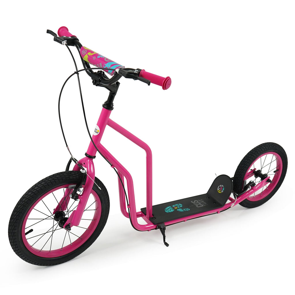 Youth Scooter with Adjustable Handlebar and 16/14-Inch Inflatable Wheels for Age 8+ Years Old