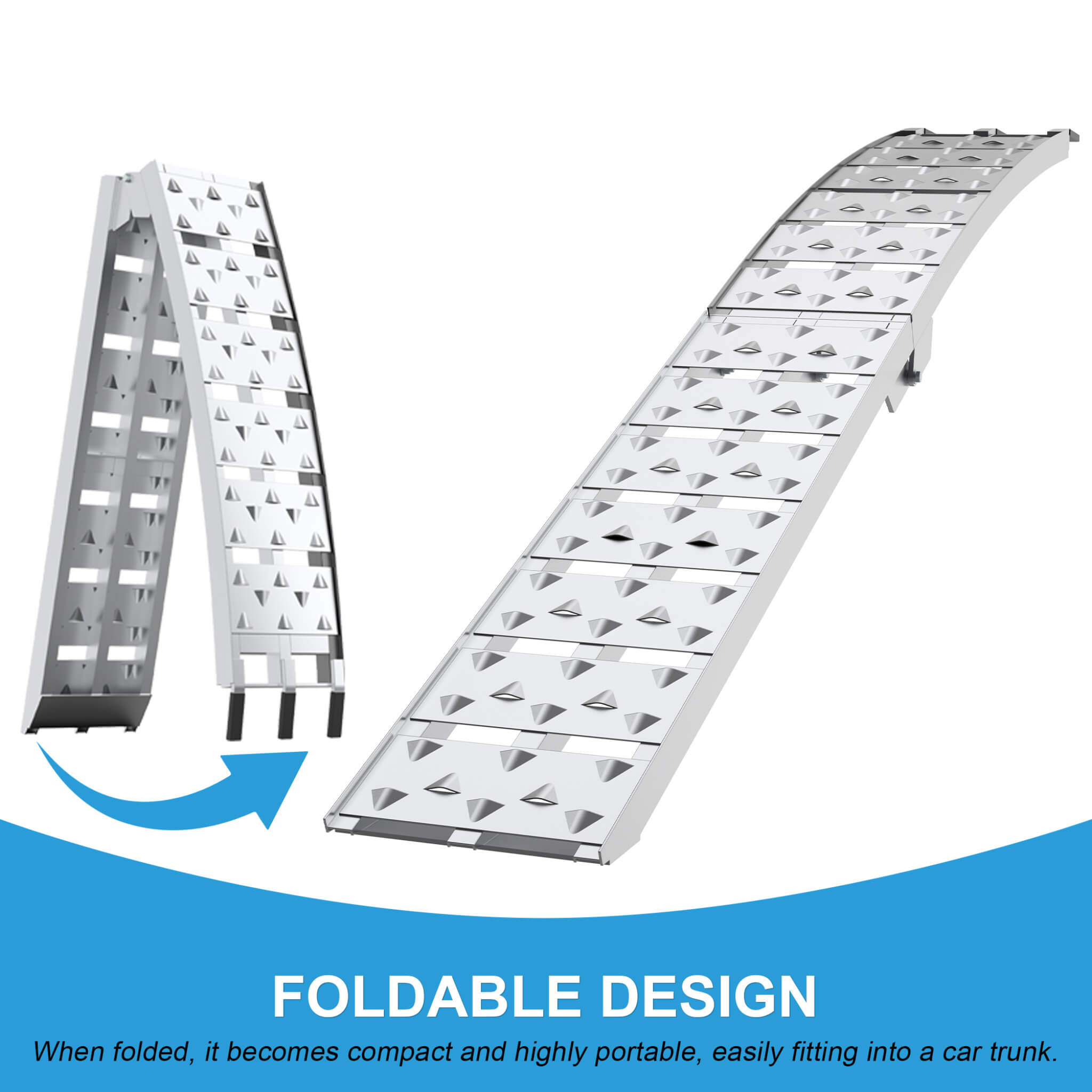 Heavy-Duty 1500LB 7.5FT Folding Aluminum Loading Ramps Set (SAK30158)
