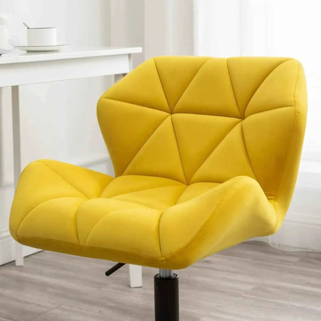 Diamond Tufted Adjustable Swivel Office Chair Velvet Luxe