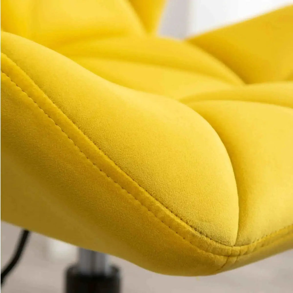 Diamond Tufted Adjustable Swivel Office Chair Velvet Luxe