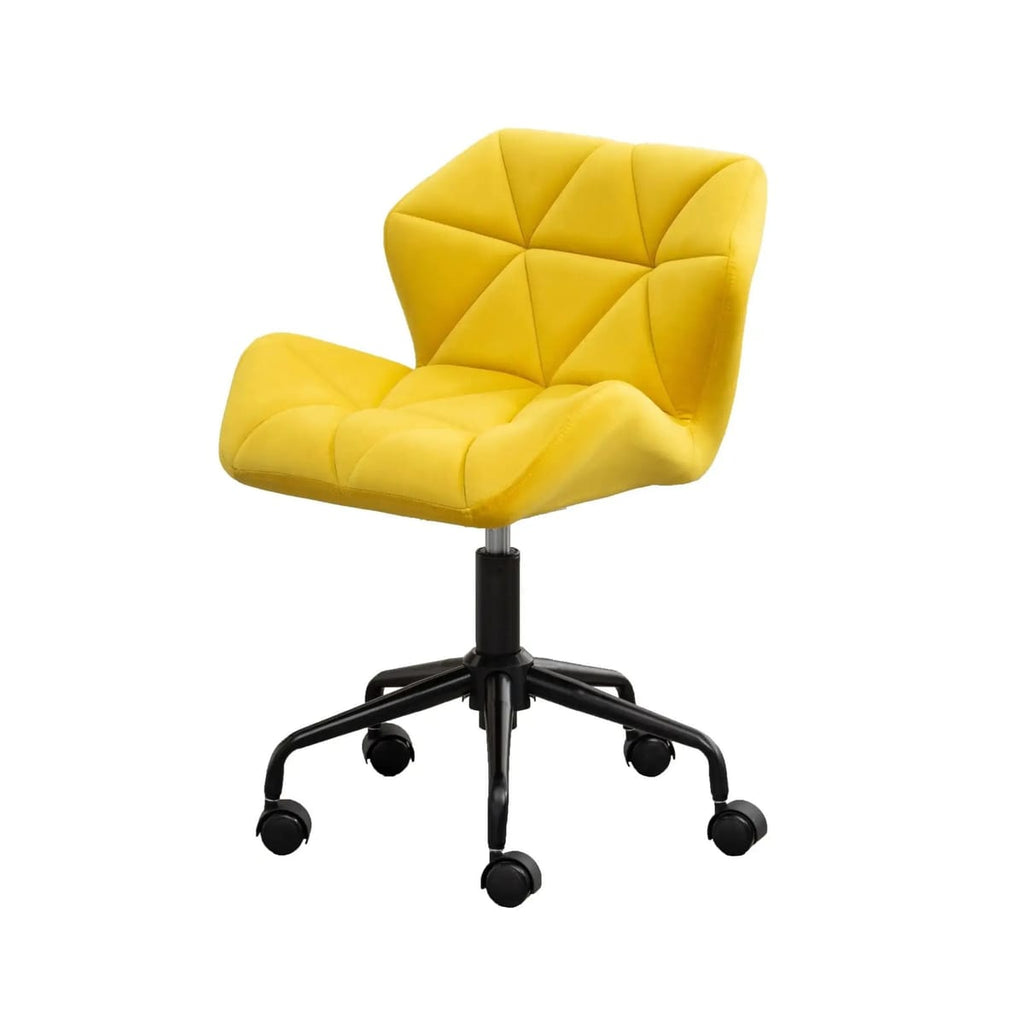 Diamond Tufted Adjustable Swivel Office Chair Velvet Luxe