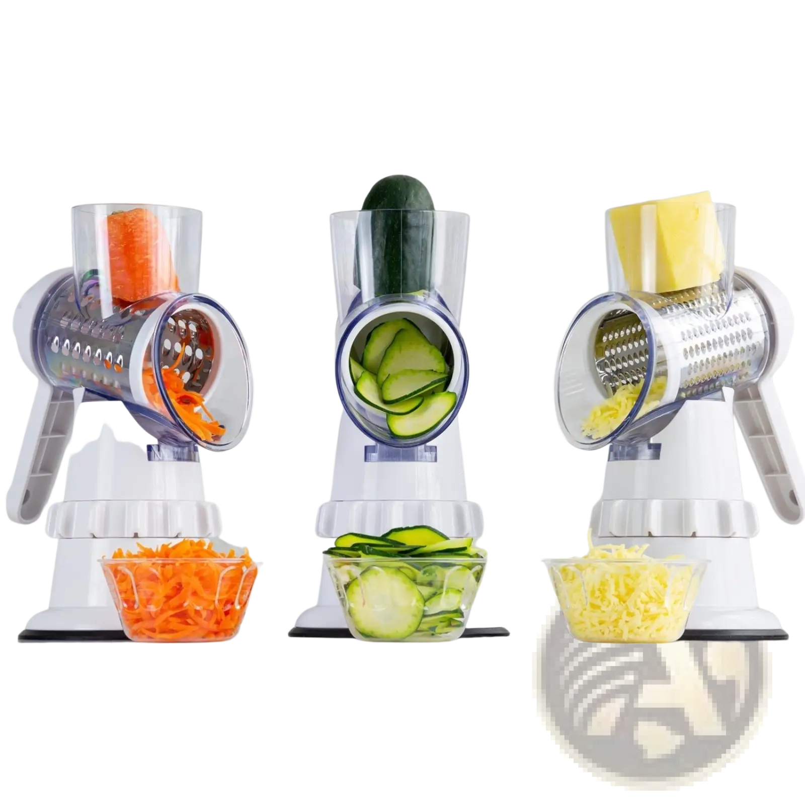 Vegetable Slicer 3 in 1 Manual Rotary Grater Mandoline